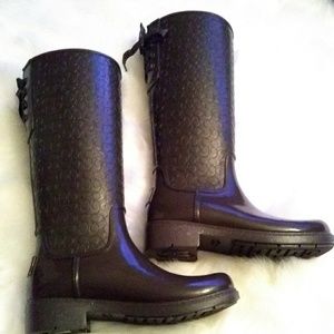 COACH brown RAINBOOTS 10